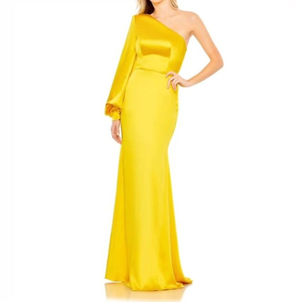 Mac Duggal Vibrant Yellow One-Shoulder Gown